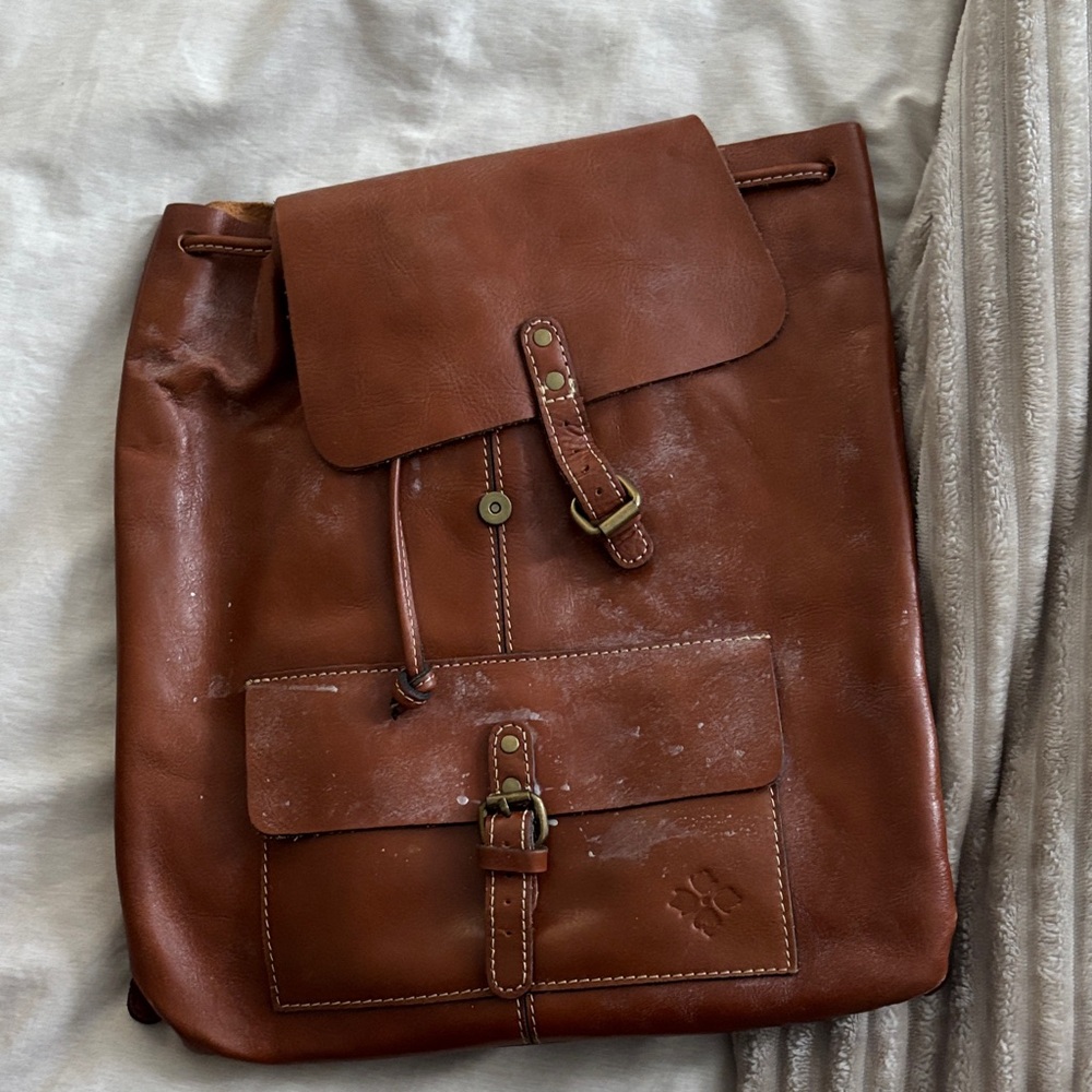 Brown Leather Backpack